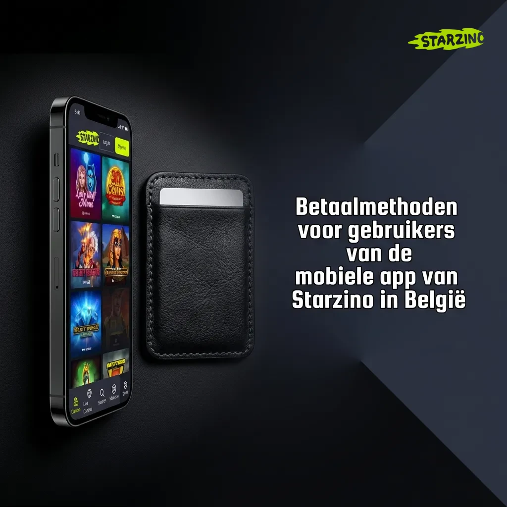 Starzino mobile app payment methods for Belgian users including Bancontact, Visa, Mastercard, and e-wallets