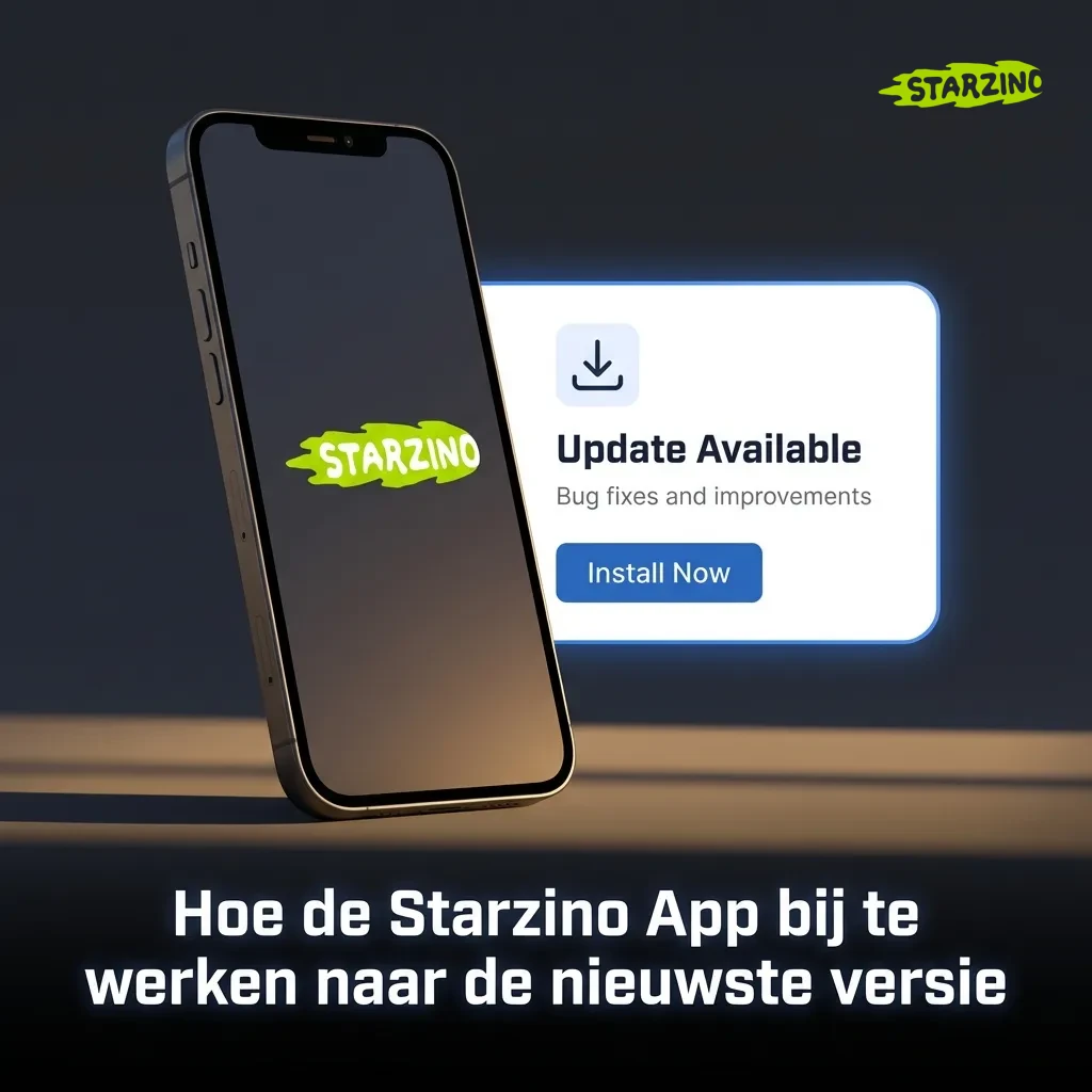 Starzino app interface showing automatic update process on mobile device screen