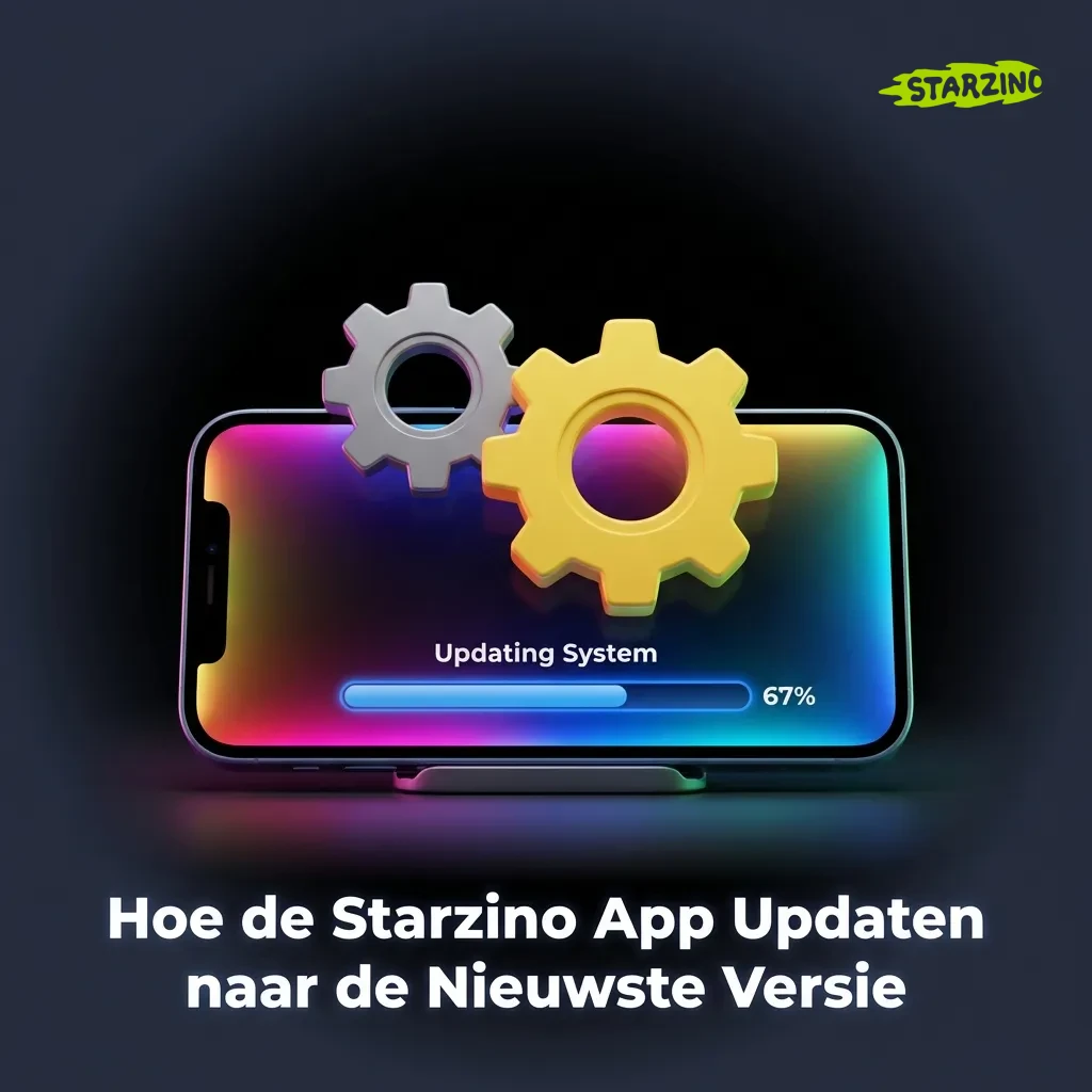 Smartphone toont automatische updates van Starzino web-app zonder downloads of installatie