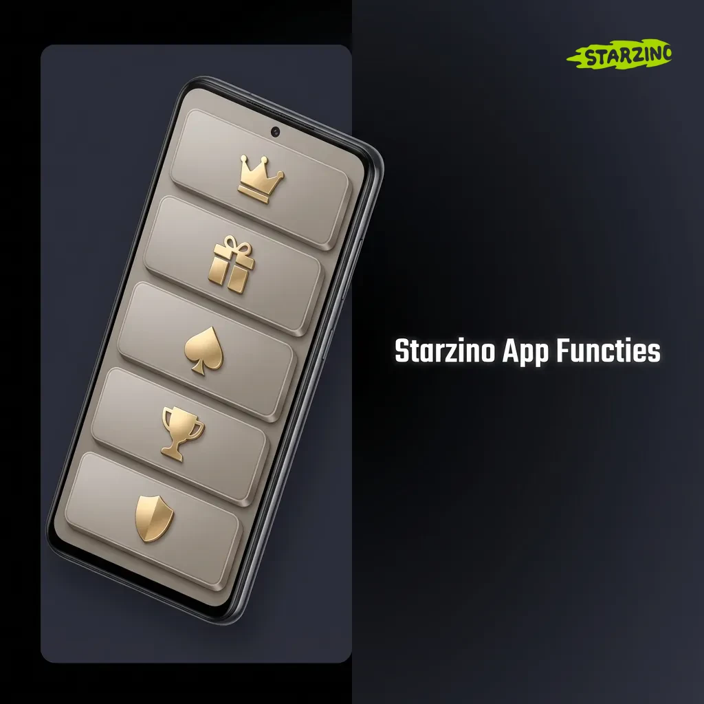 Starzino mobile app interface showing live betting, casino games, payment options, and user account features