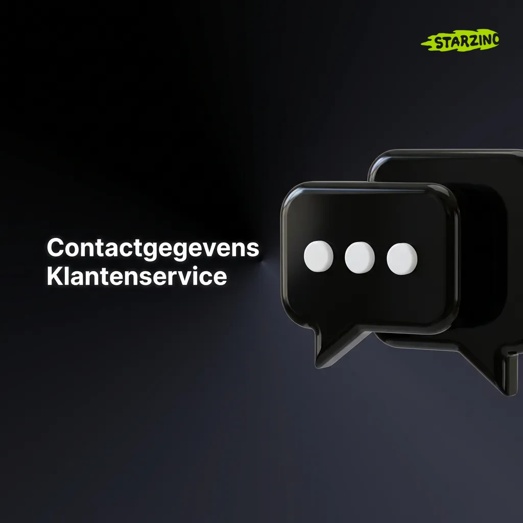 Klantenservice contactopties: live chat 24/7, e-mail support@starzino.com, telefoon +32 2 808 5555, en FAQ-sectie