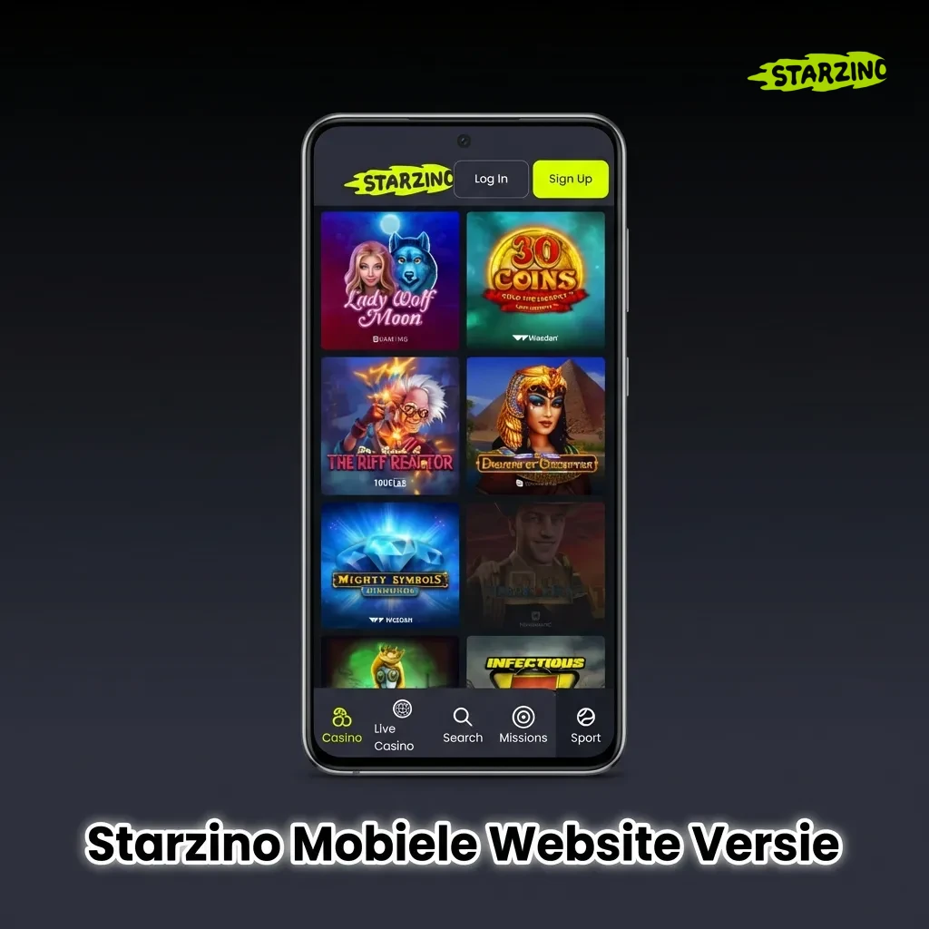 Starzino mobiele website geoptimaliseerd voor smartphones en tablets met responsief design en snelle laadtijden