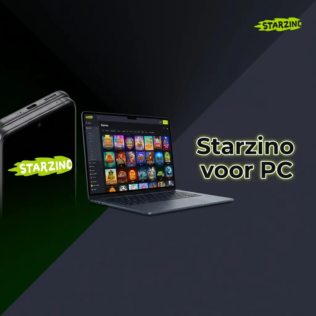 Starzino website interface on desktop computer showing browser-based casino games with HD graphics