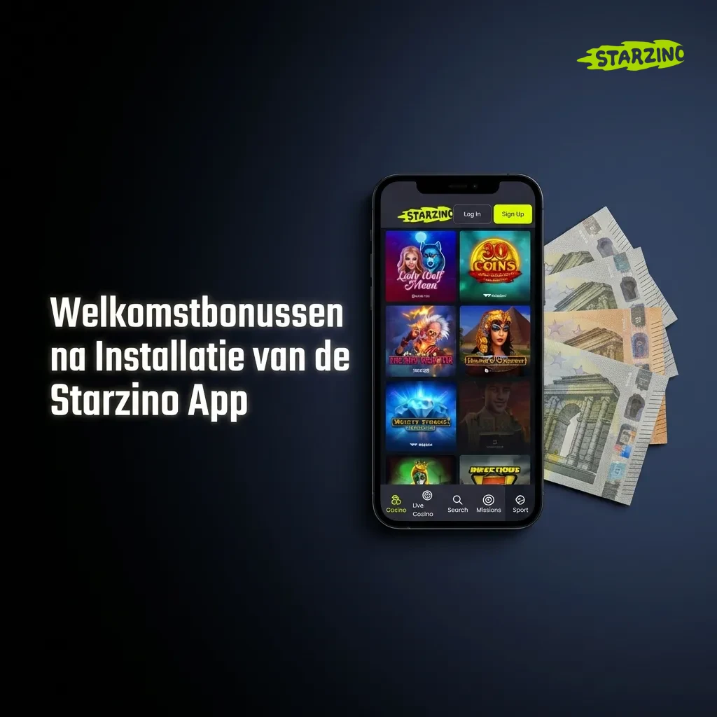 Starzino app welcome bonuses including casino bonus, sports bet, reload offers, free spins, and cashback program