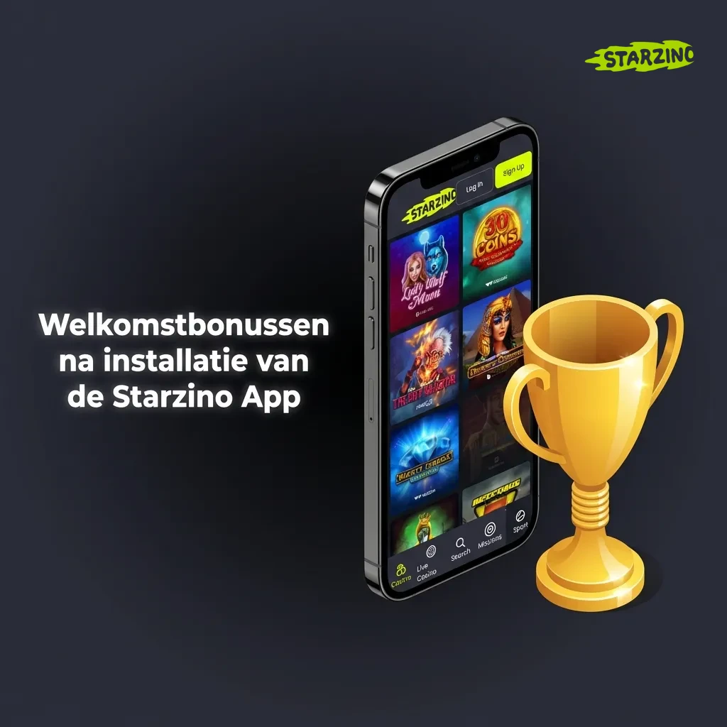 Starzino app welcome bonuses including 200% casino bonus up to €1000 and €15 free sports bet for new players